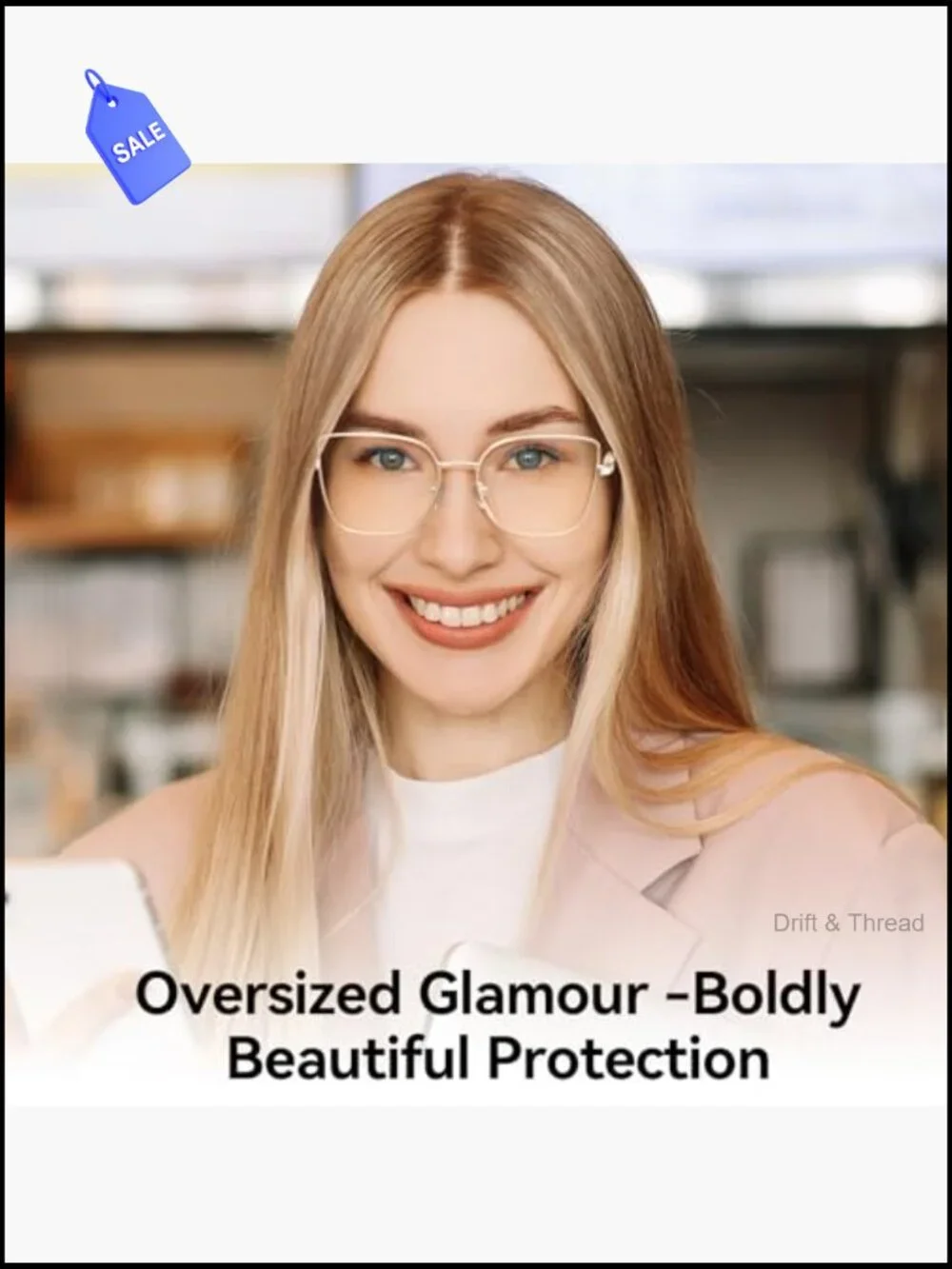 Trendy Oversized Cat Eye Blue Light Blocking Glasses for Women